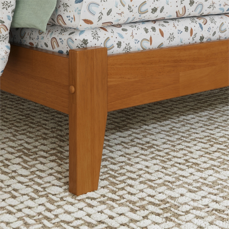 Madison Twin Solid Wood Foundation Bed in Light Toffee