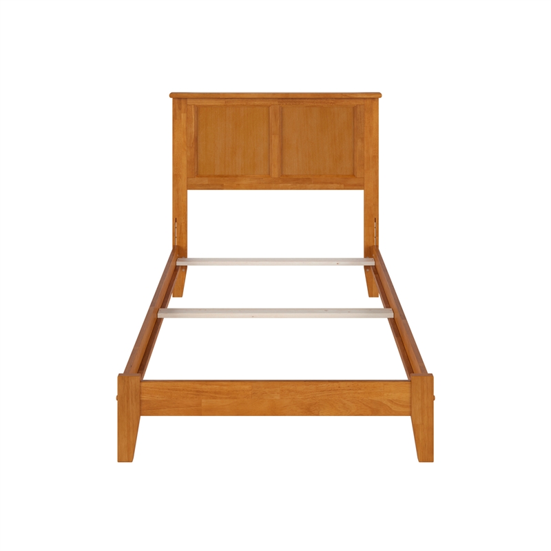 Madison Twin Solid Wood Foundation Bed in Light Toffee