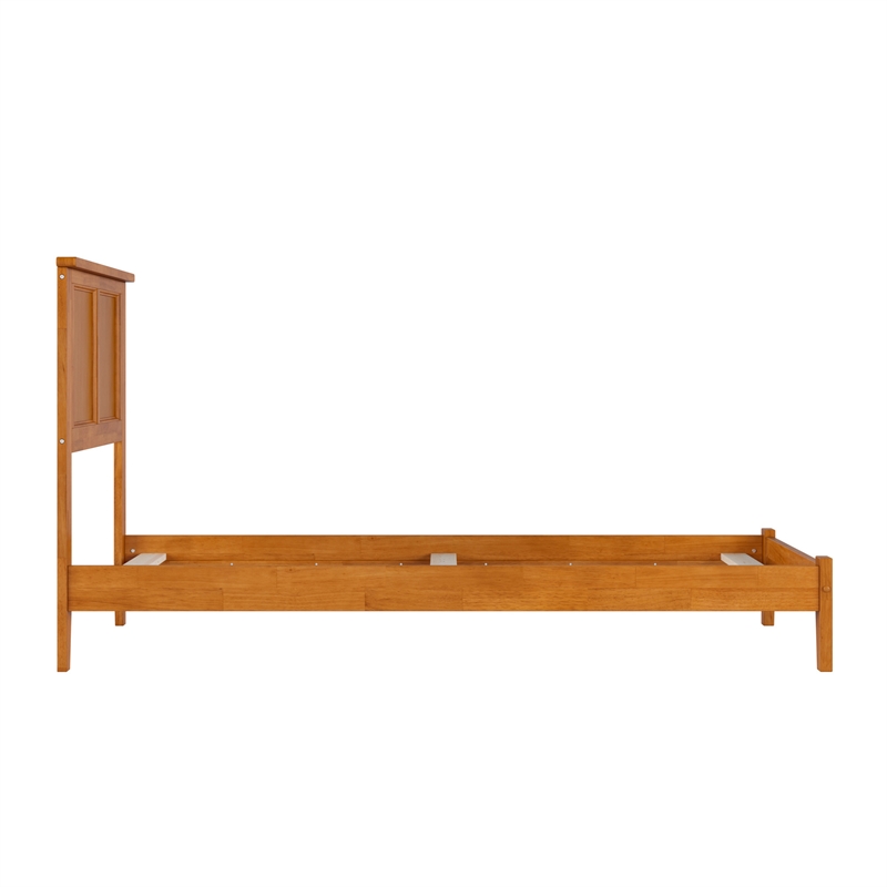 Madison Twin Solid Wood Foundation Bed in Light Toffee