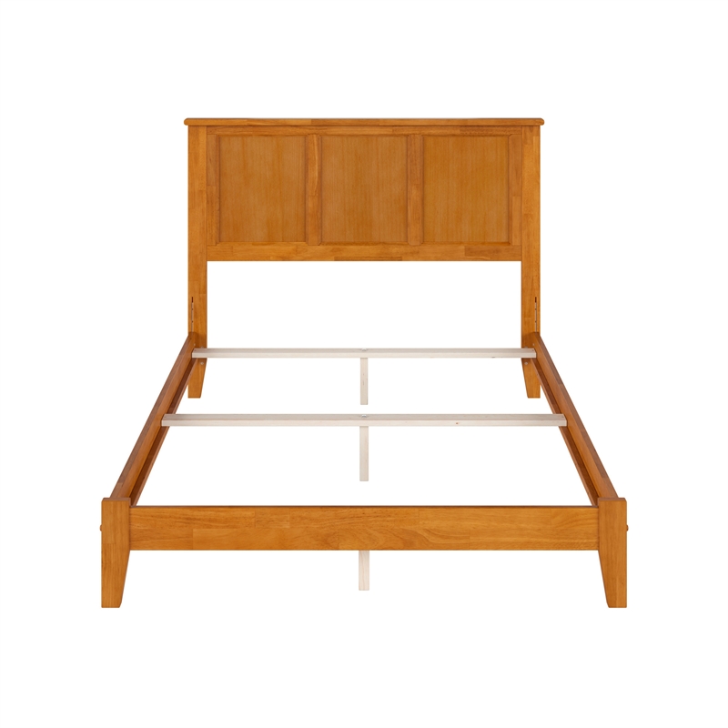Madison Full Solid Wood Foundation Bed in Light Toffee
