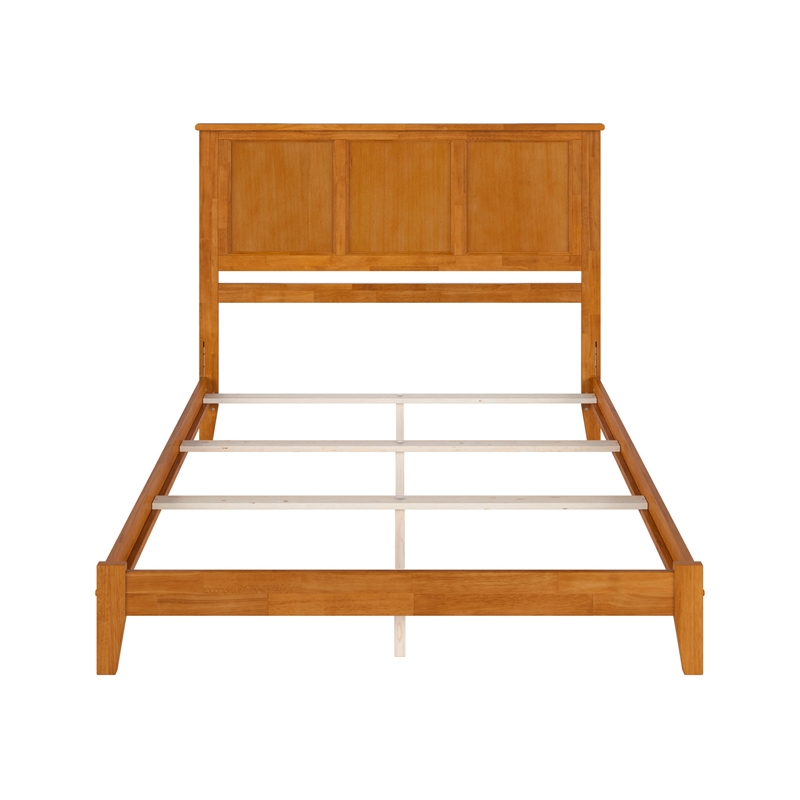 Madison Queen Solid Wood Foundation Bed in Light Toffee