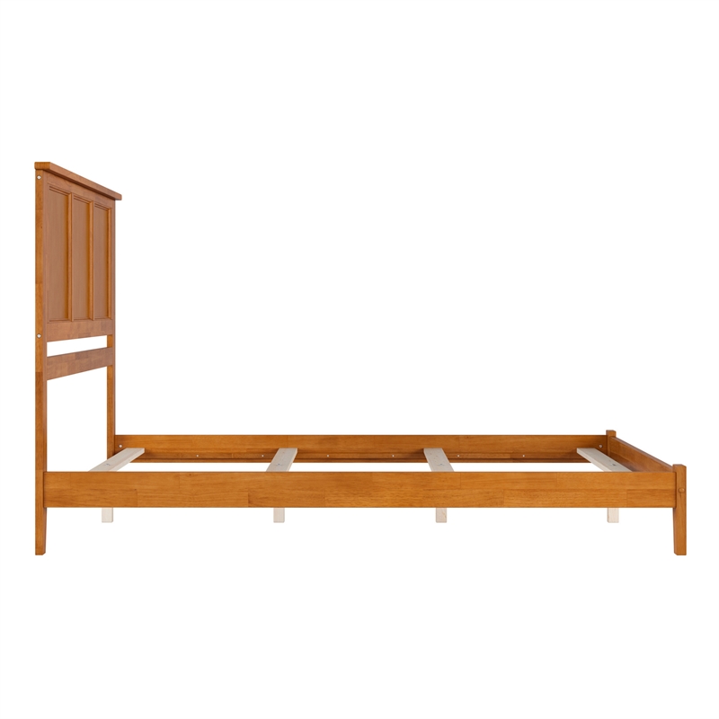 Madison Queen Solid Wood Foundation Bed in Light Toffee