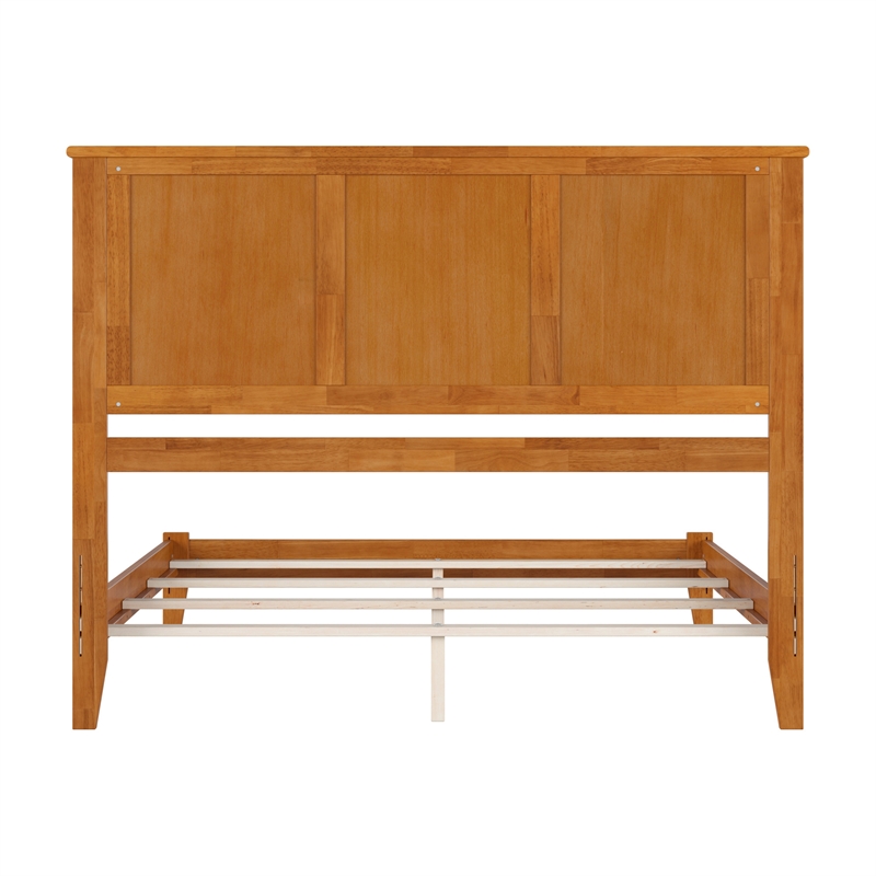 Madison Queen Solid Wood Foundation Bed in Light Toffee