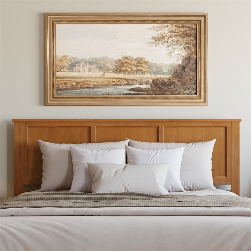 Madison King Solid Wood Foundation Bed in Light Toffee