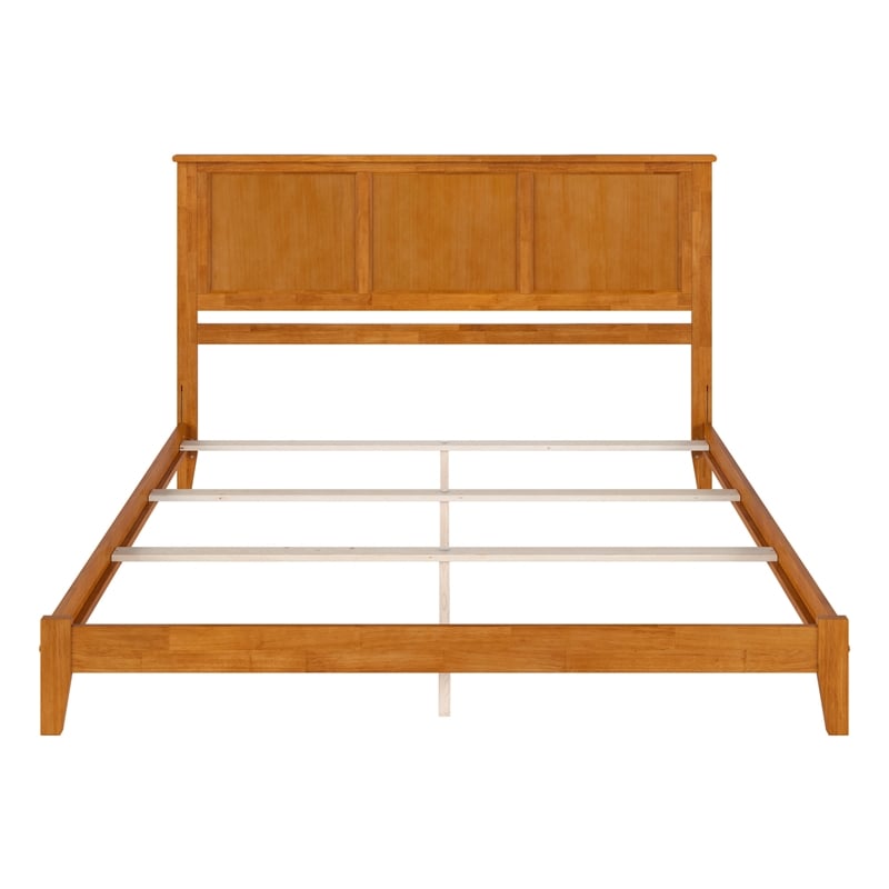 Madison King Solid Wood Foundation Bed in Light Toffee