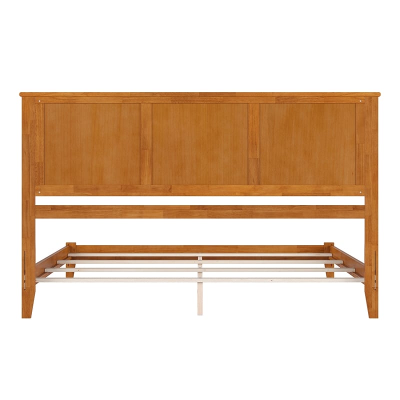 Madison King Solid Wood Foundation Bed in Light Toffee