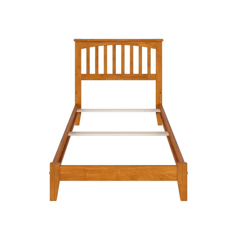 Mission Twin XL Solid Wood Foundation Bed in Light Toffee