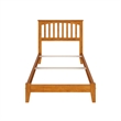 Mission Twin XL Solid Wood Foundation Bed in Light Toffee