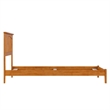 Mission Twin XL Solid Wood Foundation Bed in Light Toffee