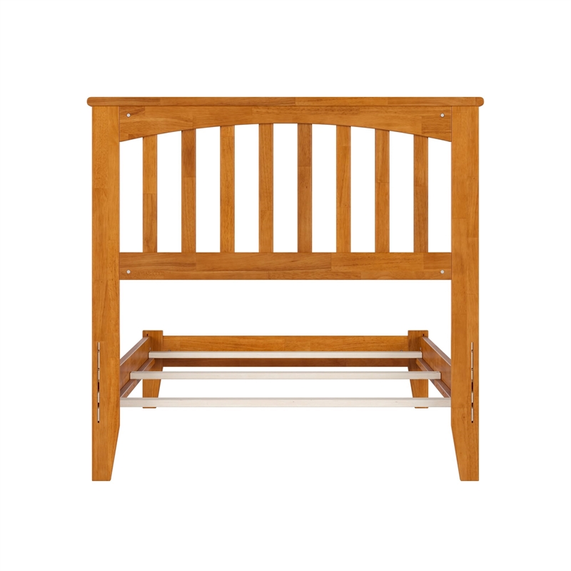 Mission Twin XL Solid Wood Foundation Bed in Light Toffee
