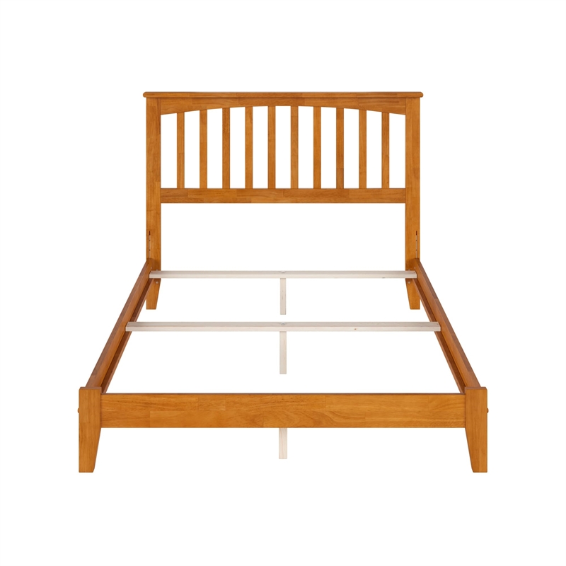 Mission Full Solid Wood Foundation Bed in Light Toffee