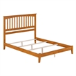 Mission Queen Solid Wood Foundation Bed in Light Toffee