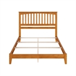 Mission Queen Solid Wood Foundation Bed in Light Toffee