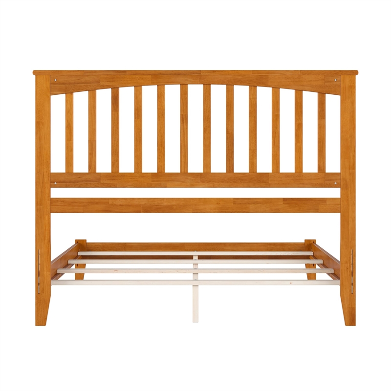 Mission Queen Solid Wood Foundation Bed in Light Toffee