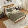Mission Queen Solid Wood Foundation Bed in Light Toffee
