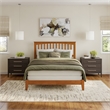 Mission Queen Solid Wood Foundation Bed in Light Toffee