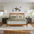 Mission King Solid Wood Foundation Bed in Light Toffee