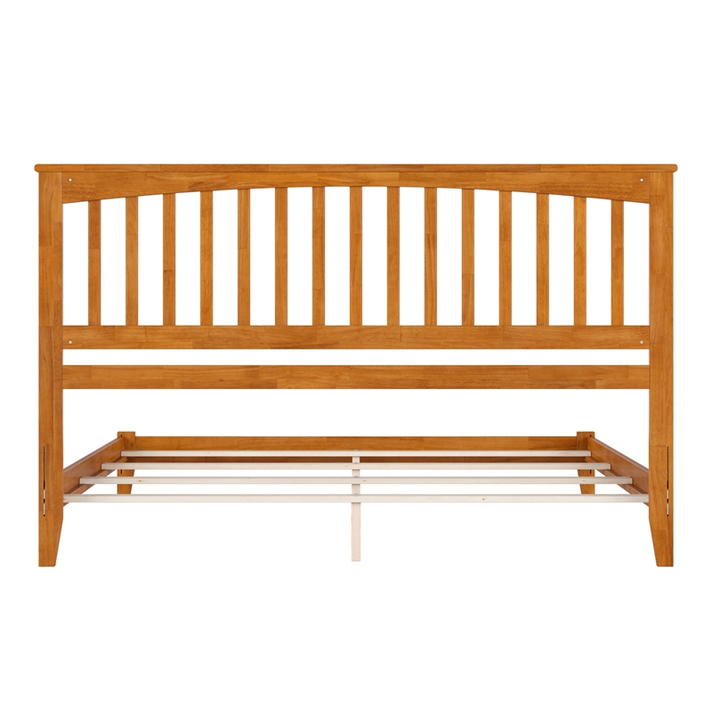 Mission King Solid Wood Foundation Bed in Light Toffee