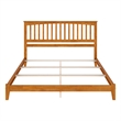 Mission King Solid Wood Foundation Bed in Light Toffee