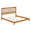 Mission King Solid Wood Foundation Bed in Light Toffee
