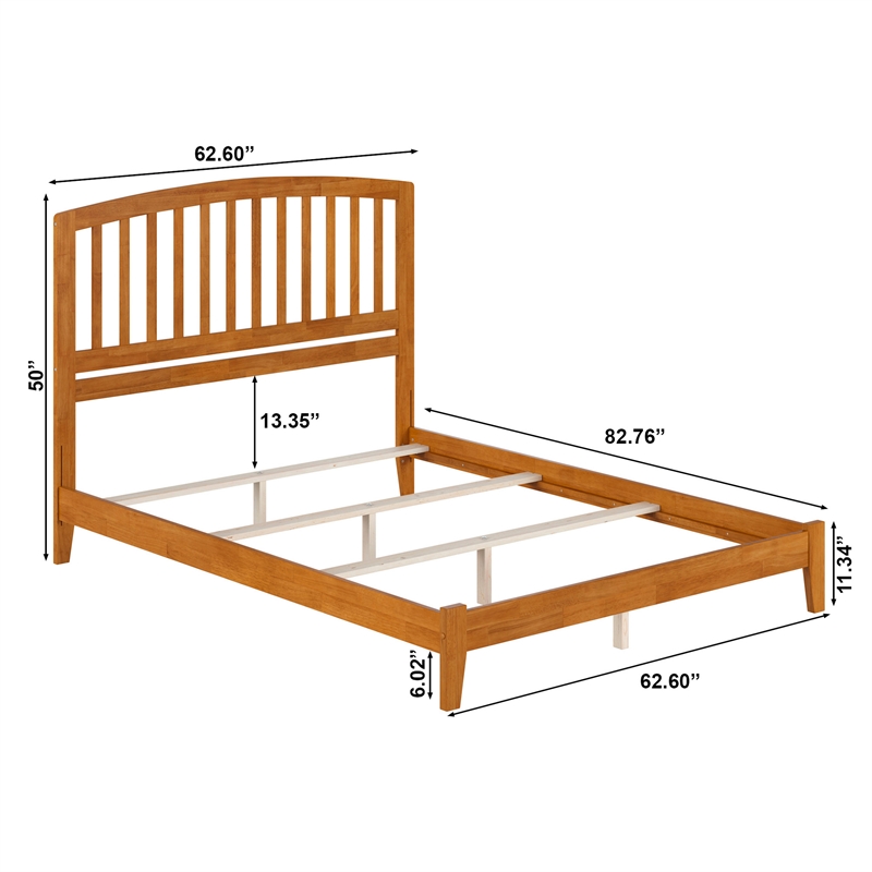 Richmond Queen Solid Wood Foundation Bed in Light Toffee