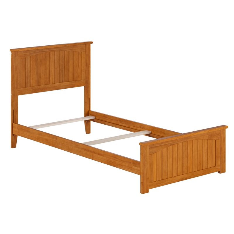 Nantucket Twin XL Wood Foundation Bed with Matching Footboard in Light Toffee