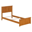 Nantucket Twin XL Wood Foundation Bed with Matching Footboard in Light Toffee