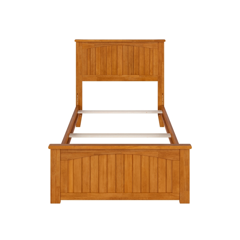 Nantucket Twin XL Wood Foundation Bed with Matching Footboard in Light Toffee