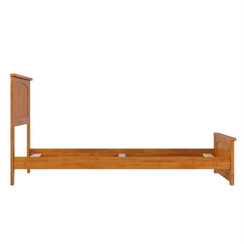 Nantucket Twin XL Wood Foundation Bed with Matching Footboard in Light Toffee