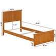 Nantucket Twin XL Wood Foundation Bed with Matching Footboard in Light Toffee