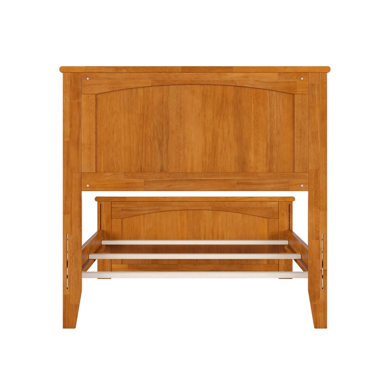 Nantucket Twin Wood Foundation Bed with Matching Footboard in Light Toffee