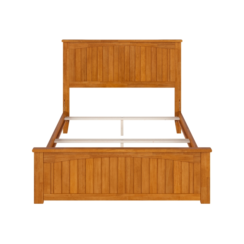Nantucket Full Wood Foundation Bed with Matching Footboard in Light Toffee