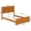 Nantucket Full Wood Foundation Bed with Matching Footboard in Light Toffee