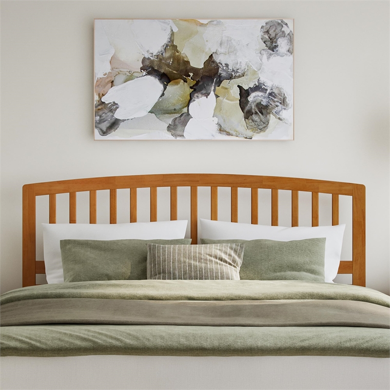 Richmond King Solid Wood Foundation Bed in Light Toffee