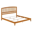 Richmond King Solid Wood Foundation Bed in Light Toffee