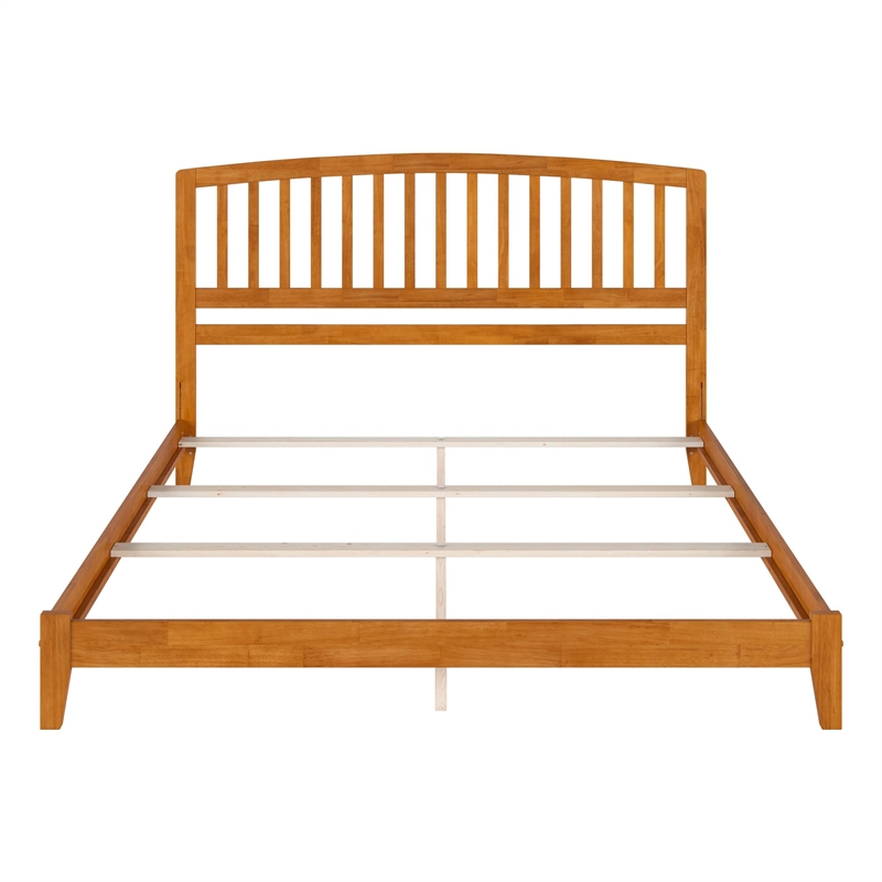 Richmond King Solid Wood Foundation Bed in Light Toffee