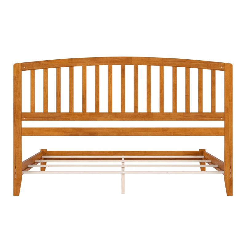 Richmond King Solid Wood Foundation Bed in Light Toffee