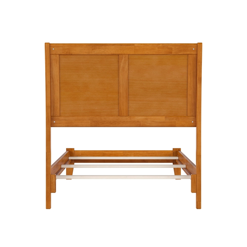 Portland Twin XL Solid Wood Foundation Bed in Light Toffee