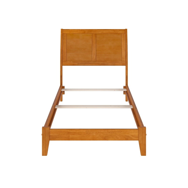 Portland Twin Solid Wood Foundation Bed in Light Toffee