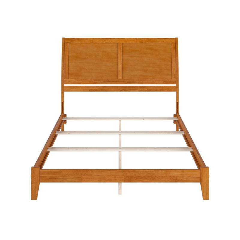 Portland Queen Solid Wood Foundation Bed in Light Toffee