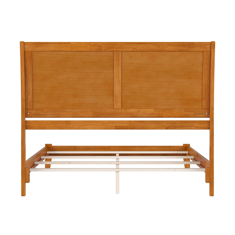 Portland Queen Solid Wood Foundation Bed in Light Toffee