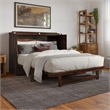 Alpine Queen Wood Murphy Bed Chest with Mattress & Built-in Charger in Barnwood