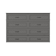Alpine Queen Wood Murphy Bed Chest with Mattress & Built-in Charger in Gray