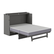 Alpine Queen Wood Murphy Bed Chest with Mattress & Built-in Charger in Gray