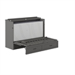 Alpine Queen Wood Murphy Bed Chest with Mattress & Built-in Charger in Gray