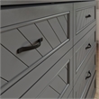 Alpine Queen Wood Murphy Bed Chest with Mattress & Built-in Charger in Gray