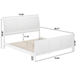 Portland King Wood Low Profile Platform Bed with Matching Footboard in White