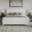 Portland King Wood Low Profile Platform Bed with Matching Footboard in White