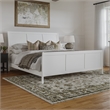Portland King Wood Low Profile Platform Bed with Matching Footboard in White