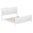 Portland King Wood Low Profile Platform Bed with Matching Footboard in White